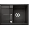 Image de BLANCO METRA 45 S Compact Évier en granit noir en silgranit noir Type de montage : montage par le haut, réversible, pour armoires inférieures de 45 cm de large, grand bassin, surface facile à nettoyer