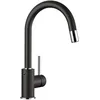 Image de BLANCO MIDA-S Robinet de cuisine noir silgranit haute pression avec tuyau extractible clapet anti-retour Cartouche céramique Qualité de l'eau garantie et économie d'eau