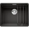 Image de BLANCO ETAGON 500-F Évier en granit noir en SILGRANIT Type de montage : affleurant pour armoires inférieures de 60 cm de large Concept de système avec rails ETAGON polyvalents