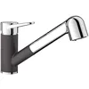 Image de BLANCO WEGA-S II Robinet de cuisine en anthracite/chromé Haute pression Avec tuyau extractible Clapet anti-retour Cartouche en céramique Qualité d'eau garantie et économie d'eau