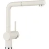 Image de BLANCO LINUS-S Robinet de cuisine en blanc doux, haute pression, avec tuyau extractible, clapet anti-retour, cartouche en céramique, qualité de l'eau garantie et économie d'eau