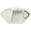 Image de BLANCO Delta II Évier en granit blanc doux Silgranit Type de montage : montage par le haut, bac principal à gauche, pour armoires inférieures de 80 cm de large, évier d'angle, disposition ergonomique