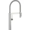 Image de BLANCO CULINA-S II Robinet de cuisine, en acier PVD, haute pression, avec tuyau extractible, changement de jet clair en jet de douche, clapet anti-retour, économe en eau, 10,5 x 26 x 56,8 cm