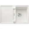Image de BLANCO ADIRA 45 S-F Évier en granit blanc en silgranit blanc, type de montage : affleurant, réversible, pour armoires inférieures de 45 cm de large, grand bassin, surface facile à nettoyer, 77 x 49 x