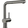 Image de BLANCO LINUS-S Robinet de cuisine en acier satiné foncé, haute pression, avec tuyau extractible, clapet anti-retour, cartouche en céramique, qualité de l'eau garantie et économie d'eau
