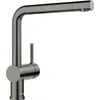 Image de BLANCO LINUS Robinet de cuisine en acier satiné foncé haute pression Clapet anti-retour Cartouche en céramique Qualité d'eau garantie et économie d'eau