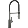 Image de BLANCO CATRIS-S Flexo Robinet de cuisine, en acier satiné foncé, haute pression, avec tuyau extractible, passage du jet clair au jet de douche, qualité de l'eau garantie et économie d'eau