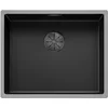 Image de BLANCO CLARON 500-U Dark Steel Edition Évier en acier inoxydable | Type de montage : sous-plan | Pour armoires inférieures de 60 cm de large | Résistant aux rayures | Grand volume de bassin