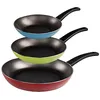 Image de VERY TITAN Set de 3 Poêles, 20/24/28 cm, Revêtement Antiadhésif, adaptée à l'induction, Bleu, Vert, Rouge, Aluminium Thermoconducteur, Fabriquée en Italie
