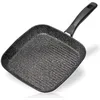 Image de STONELINE Poêle Grill 26x26 cm, Cuisson sans Huile ni Graisse, adaptée à l'Induction, Revêtement Antiadhésif avec de vraies particules de pierre