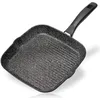 Image de STONELINE Poêle Grill 28x28 cm, avec 2 Becs verseurs, Cuisson sans Huile ni Graisse, adaptée à l'Induction, Revêtement Antiadhésif avec de vraies particules de pierre