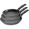 Image de STONELINE Lot de 3 Poêles 20/24/28 cm, adaptée à l'Induction, Revêtement Antiadhésif avec de vraies particules de pierre, Cuire, Rotir et Mijoter sans Huile ni Graisse, Noir