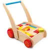 Image de Small Foot Chariot de marche Construction en bois, jouet de motricité pour connaître les formes et couleurs, à partir de 12 mois