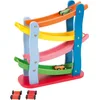 Image de Small foot 7558 Piste multicolore en bois, quatre étages, avec quatre voitures en bois, à partir de 3 ans d'âge, Bariolé