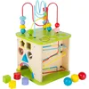 Image de small foot Cube de motricité en bois solide avec cinq faces amusantes, circuits de motricité et circuit à boules inclus, 10 x 10 x 17