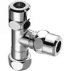 Image de Pièce en T avec écrou-raccord mobile 3/8 chromé