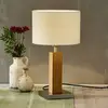 Image de HerzBlut Dana lampe à poser avec pied bois chêne