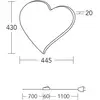 Image de HerzBlut Applique murale LED Coeur midi, 43 cm, bois, connecteur