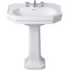 Image de Duravit Lavabo 1930 70x50 cm, 1 trou robinet, 2 trous robinet avant, avec trop-plein, blanc mat