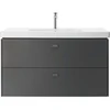 Image de Duravit Meuble vasque D-Code 105x48 cm, avec robinetterie, trop-plein, trou de robinet, blanc