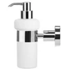 Image de Duravit D-Code Distributeur de savon chrome, 6,9x14,5 cm, verre blanc mat