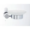 Image de Duravit Seifenschale D-Code 13,5x12 cm, verre blanc mat, porte savon droit, chrome