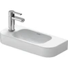 Image de Duravit Lavabo Happy D.2 50x22 cm, sans trop-plein, avec trop-plein, trop-plein à gauche, blanc