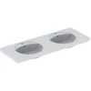 Image de Geberit Double vasque Preciosa 130x55 cm, avec trou de robinet, trop-plein, blanc