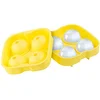 Image de Moule à glaçons en silicone pour 4 glaçons sphériques XXL Ø 45 mm [Infactory]