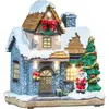 Image de infactory Maisonnette décorative avec Père Noël et illuminations