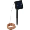 Image de Guirlande lumineuse solaire 32 m en fils de cuivre - 300 LED blanc chaud [Lunartec]