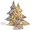 Image de Lunartec 2 Mini sapins de Noël décoratifs en Osier avec LED