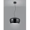 Image de Suspension Veda, Luminaire Intérieur, Éclairage de Plafond, E27, IP20, noir anodisé/verre noir