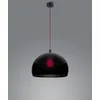 Image de Helestra Suspension DORO, Ø 40 cm, IP20, E27, baldaquin noir, câble rouge, abat-jour noir