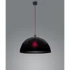 Image de Helestra Suspension DORO, Ø 50 cm, IP20, E27, baldaquin noir, câble rouge, abat-jour noir