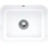 Image de V&B Évier sous-plan Cisterna 60C avec garniture vidage, robinetterie, blanc alpin CeramicPlus