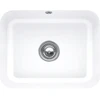 Image de V&B Évier sous-plan Cisterna 60C avec garniture vidage, excentrique, blanc alp C-plus