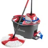 Image de Vileda Easy Wring & Clean Turbo Balai à Frange Seau à Pédale Set Complet, 2,1kg 1 Unité (Lot de 1) Gris/Rouge