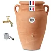 Image de GARANTIA Amphore Antik Recuperateur d Eau de Pluie Kit 600L Terracotta avec Robinet Laiton, bac à Plantes et collecteur Eco de Luxe Gris - Recuperateur Eau de Pluie, Récupérateur Eau de Pluie