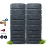 Image de 4rain Slim Stone Decor réservoir Mural-Set 1 000 litres Gris Graphite, 2 x Slim Stone Decor 500 litres INCL. connecteur - récupérateur d’Eau de Pluie façade Pierre - Usage extérieur décoratif