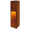 Image de SLV RUSTY SLOT 50 lampe sur pied extérieure E27 acier rouillé FeCSi IP44 L12xP12xH50cm   éclairage décoratif indirect pour jardin, terrasse, allées   style unique, ampoule non incluse