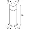 Image de SLV Lampe pour socle Square Pole, hauteur 60 cm, gris, acier inoxydable