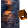 Image de SLV RUSTY UP/DOWN applique murale extérieure LED IP65 acier rouillé CCT 3000/4000K 14W   éclairage façade haut/bas design pour jardin, terrasse, entrée   lumière indirecte, style unique