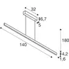 Image de SLV One Linear Suspension LED, 140 cm, laiton