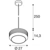 Image de SLV Suspension Pantilo Rope 27, noir/gris/argent Verre Ø 27 cm