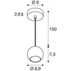 Image de SLV suspension Light Eye 90, noir, Ø 9 cm, métal