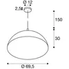 Image de SLV suspension Forchini, 70 cm noir/doré plastique