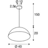 Image de SLV suspension Forchini M, 40 cm, noir/doré, métal