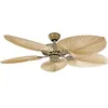 Image de Certeo Ventilateur de Plafond Classic Royal - Ø hélice 1320 mm, Ovale - Palmier Naturel/Laiton Ancien - Ventilateur Ventilateur de Plafond Ventilateurs Ventilateurs de Plafond
