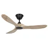 Image de CASAFAN Ventilateur de Plafond 312218 Eco genuino 122 Bois Massif Naturel/Noir Mat laqué